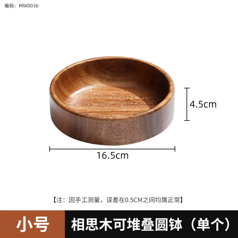 Acacia Wood Dried Fruit Plate High-grade Wooden Fruit Plate Snacks Home Refreshment Tray Nut Box Organizer.