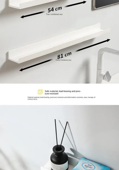 Badezimmerregal, Make-up-Aufbewahrung, Organizer, selbstklebende Regale ohne Bohren, Wand-Shampoo-Regal, Duschregal