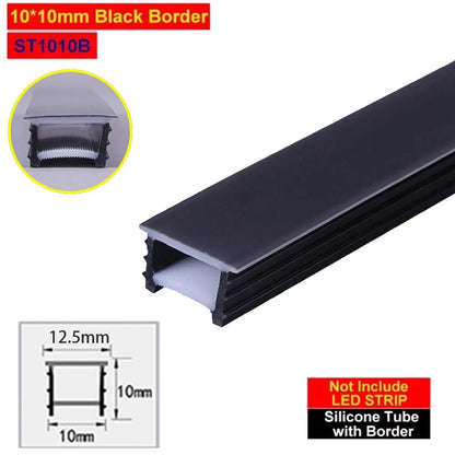 1M-10M Embedded LED Neon Rope Tube Black White Soft Recessed Silicone Diffuser Channel For 5050 COB Flexible Ribbon Strip Light