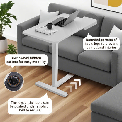 Mobiler tragbarer Nachttisch, Computertisch, Stehpult höhenverstellbar – mit 4 Rollen für Wohnzimmer, Schlafzimmer