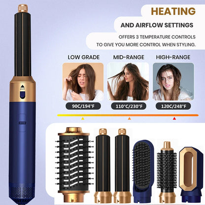 6 in 1 Hair Dryer Brush Hot Comb Set Professional Curling Iron Hair Straightener Styling Tool Air styling Hair Dryer Household