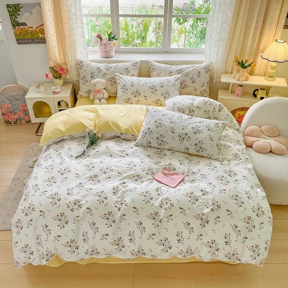 2025 new Cotton Duvet Cover Set with 2 Pillowcases 1 bed sheet - Elegant & Breathable Bedding Set,Fade-Resistant, Multiple Sizes