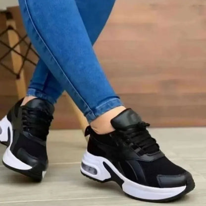 Fashion Women's Sports Shoes Spring New Casual Women's Shoe Thick Soled Anti Slip Mesh Shoes Soft Soled Simple Flat Shoe.