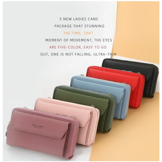 Personalized Name Women's Fashion Multi Functional Wallet Large Capacity Shoulder Bag with Double Zipper Versatile Women's Bag.