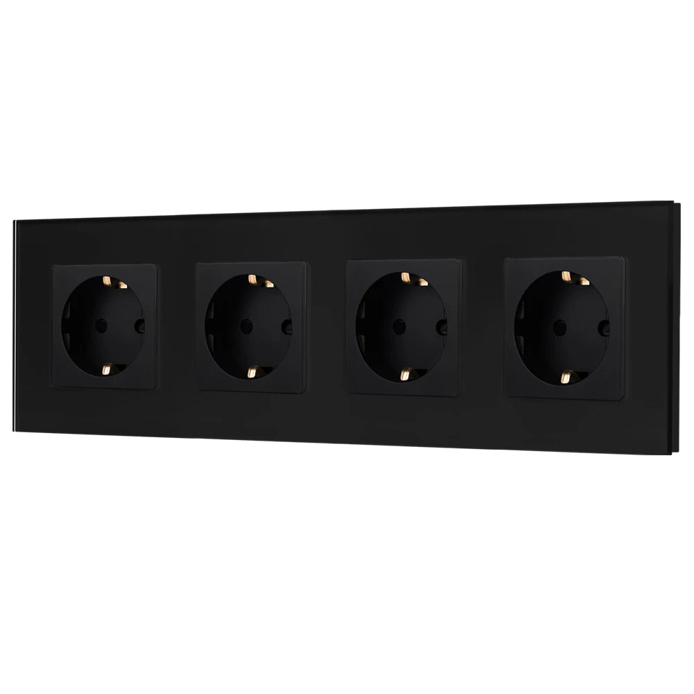 Bingoelec Wandsteckdose, Touch-Lichtschalter mit USB, 20 W, Typ C, Schnellladesteckdose, Glasscheibe, EU-Standard-Steckdosen