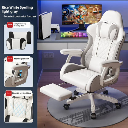 Gaming-Stuhl im Racing-Stil, drehbarer Bürostuhl, 8 cm dickes Latexkissen, verstellbarer Computersitz aus 135 Grad PU-Leder