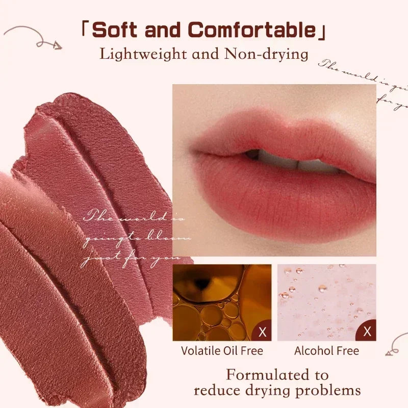 Flower Knows Strawberry Rococo Series Cloud Lip Cream Lip Gloss Long Lasting Velvet Lip Tint Lipstick for Women Cosmetic.
