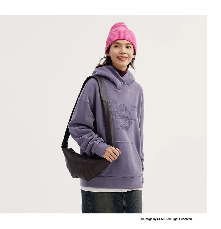 Semir Sweater Women Mid-Length Patterned 2024 New Oversize Warm Versatile Soft Winter Clothing.