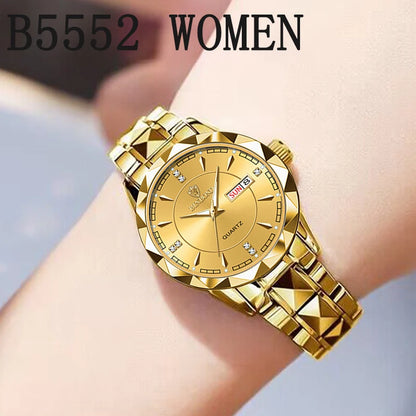 BINBONDB5552 30M Waterproof Luminous New Luxury Brand Quartz Womens Watches  Date Wristwatch Fashion Business Womens Watches.