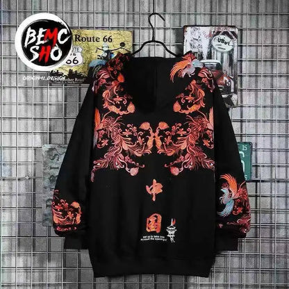 Chinese Style Essentials Hoodies Woman Winter Tops Coquette Star Clothes Autumn Pulovers Hooded Sweatshirt Women Grunge Vintage