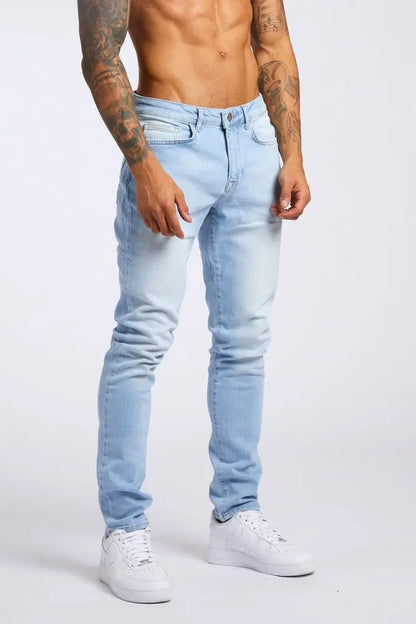New Style of Denim Men's Jeans Cross-border Ins Trendy Black Slim High Waist Denim Pants Men.