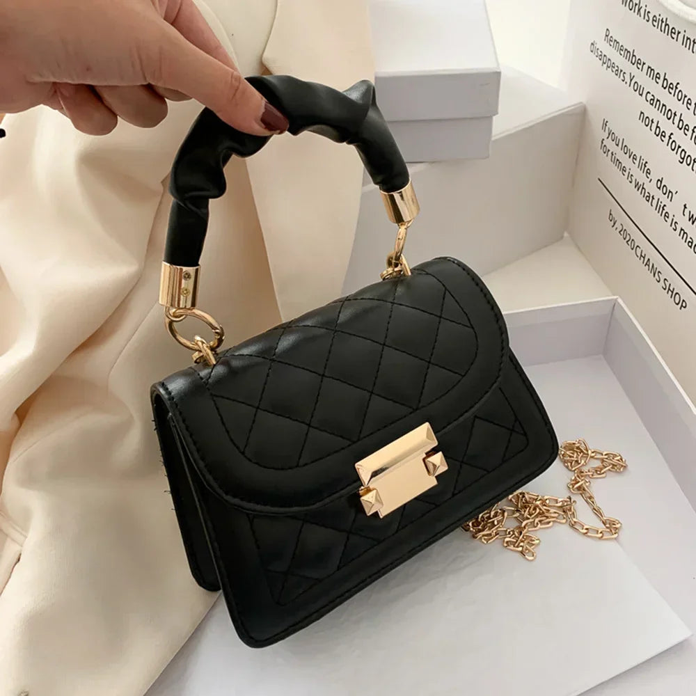 Women PU Leather Shoulder Bags Small Messenger Designer Female 2024 New Fashion Chain Rhomboid Crossbody Bag Ladies Mini Handbag.
