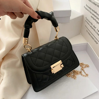 Women PU Leather Shoulder Bags Small Messenger Designer Female 2024 New Fashion Chain Rhomboid Crossbody Bag Ladies Mini Handbag.
