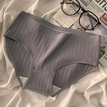 3PCS/Set Sports Style Cotton Women's Panties Girls' Underwear Breathable Mid Waist Shorts Sexy Lingerie Plus Size Solid Briefs.