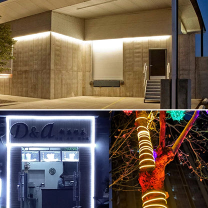 360 Round LED Neon Tube 220V Led Strip Light 120leds/m 2835 Flexible Tape Led Lights IP67 Waterproof for Indoor Outdoor Decor.