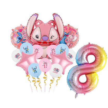 Disney Stitch Geburtstagsparty-Luftballons, Lilo & Stitch-Ballon-Sets, Babyparty für Kinder, Geburtstagsparty-Dekorationen, Zubehör, Geschenke