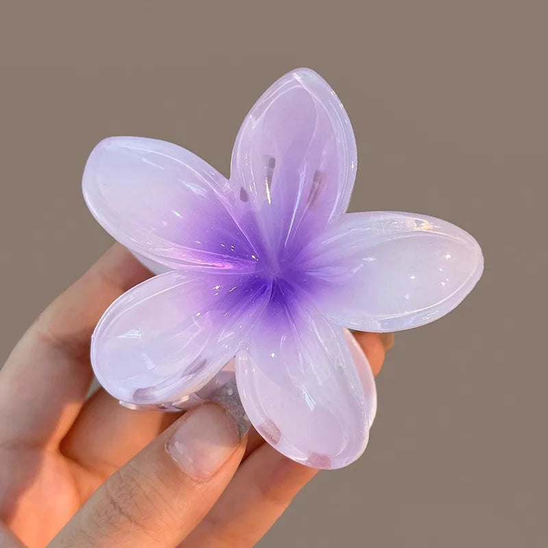 New Hawaiian Gradient Hair Clips Women Flower Hair Claws Shark Hairpins Vacation Beach Style Hairpins Hair Accessories