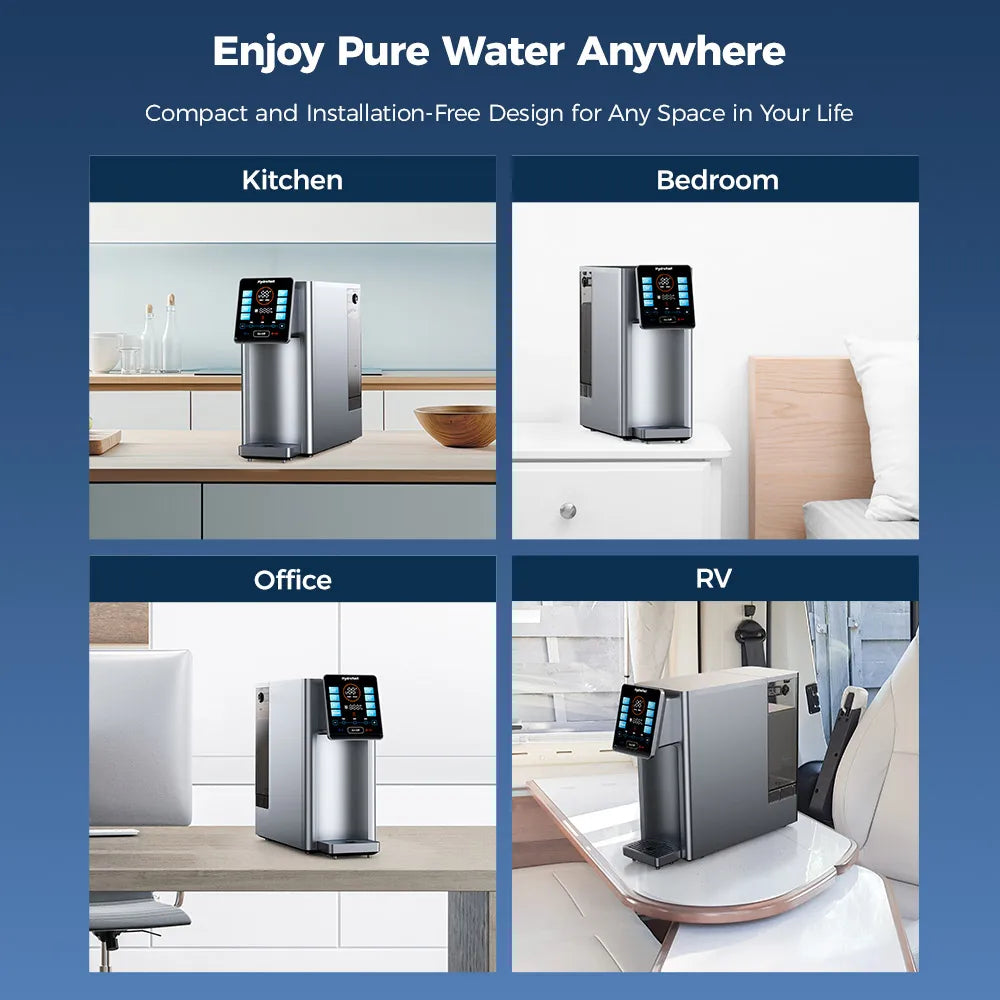 Hydrofast W100 Countertop Water Purifier,Food-Grade Materials,Hot & Ambient Water,8 Temperatures,Comprehensive UV Sterilization.