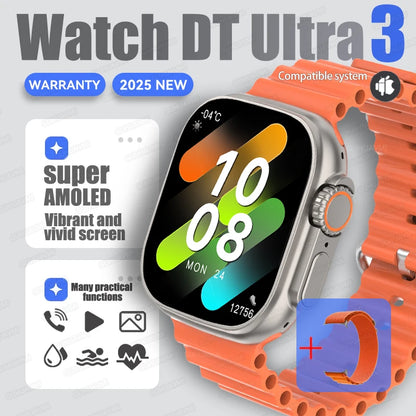 DT Ultra 3 Smartwatch Amoled Screen 4GB MP3 MP4 Player Bluetooth Network Sharing APP Store ChatGPT Smart AI Watch Men Sportwatch