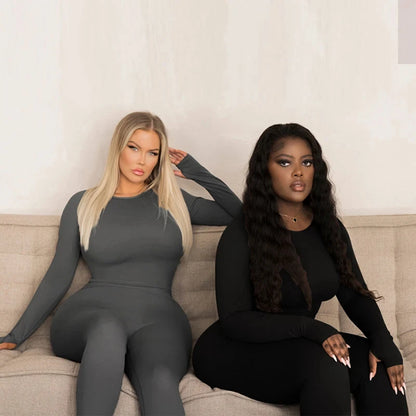 Dulzura Women 2024 Autumn Winter Long Sleeves Crop Tops Long Pants Two Piece Matching Sets Tracksuit Wholesale Items S3613114K.