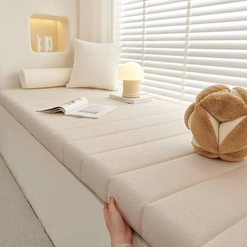 Benutzerdefinierte Teddy Samt Erkerfenster Sitz lange Bank Kissen Sitzpolster lange Matratze Polsterung Stuhl Sitzpolster dekorative Pads Schaukeln