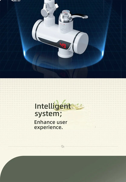 Electric Hot Cold Mixer Tap 3000W Instant Heating Faucet 360 Degree Rotation Fast Heating Tap Digital Kitchen Bathroom Supplies