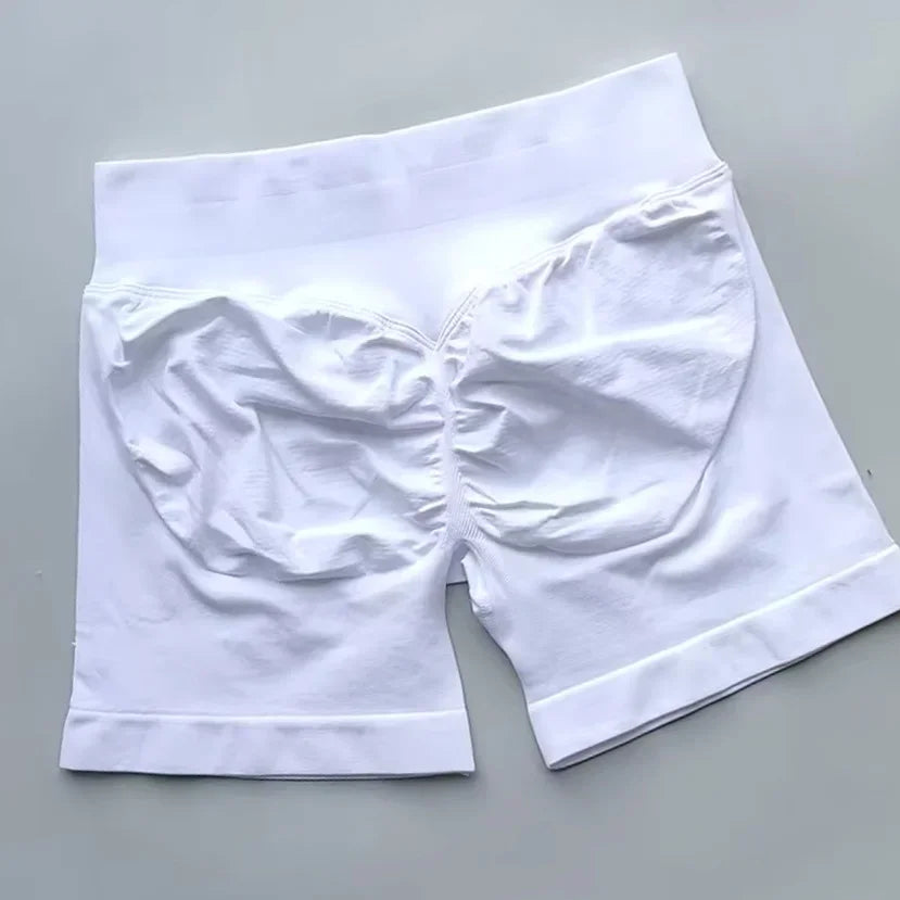 WOMEN SPORTS Impact Shorts Low Ribbed Waist Seamless Scrunch Bum Workout Gym Shorts Booty Hight Stretch Running Shorts.