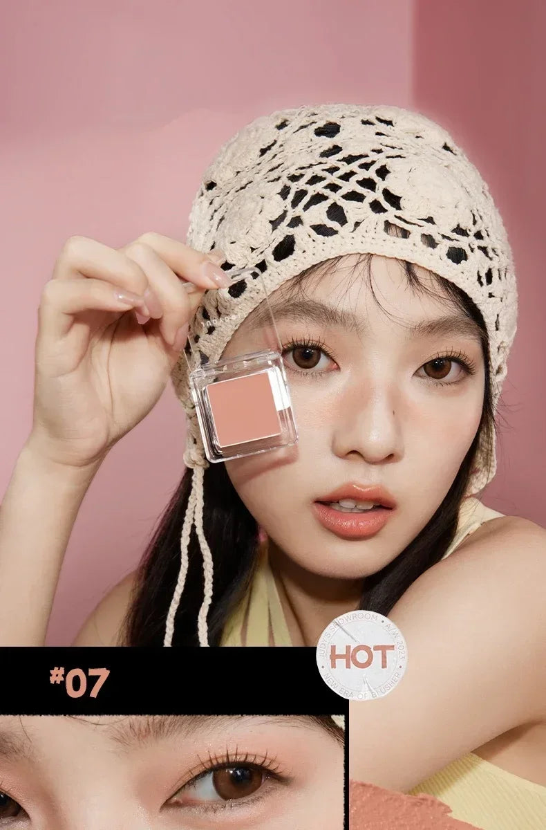 Judydoll Monochrome Blush Portable Silky Cream Multipurpose Blusher Eyeshadow Nude Natural Brighten Skin Tone Makeup Cosmetics.
