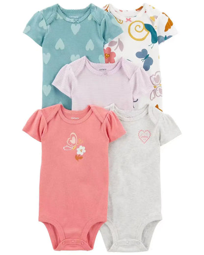 5 teile/satz Baumwolle Weiche Bequeme Baby Bodys Kurzarm Einteiliges für Neugeborene Sommer Bebe Kleidung Baby Dusche Geschenke.