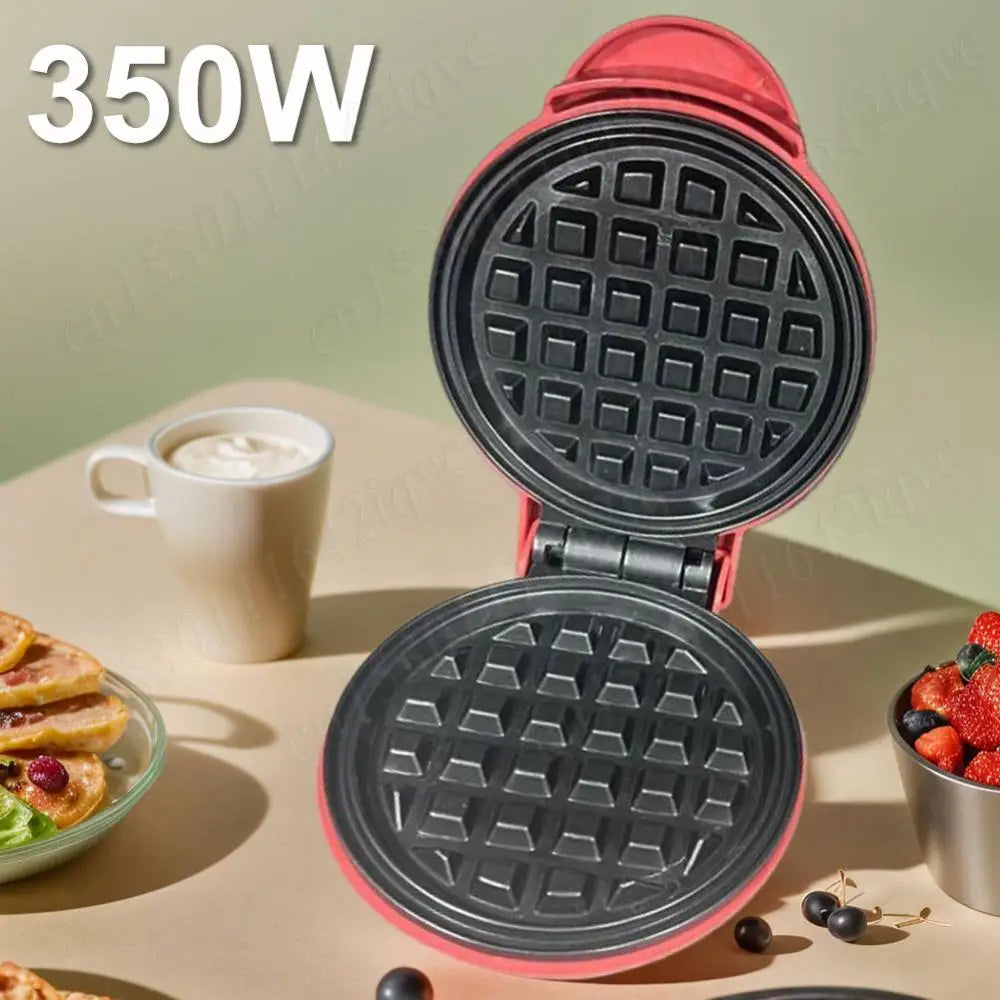 Sandwich Cake Baking Tray Mini Waffle Maker Nonstick Household Breakfast Electric Baking Pan Eggette Mini Waffle Biscuit Machine.