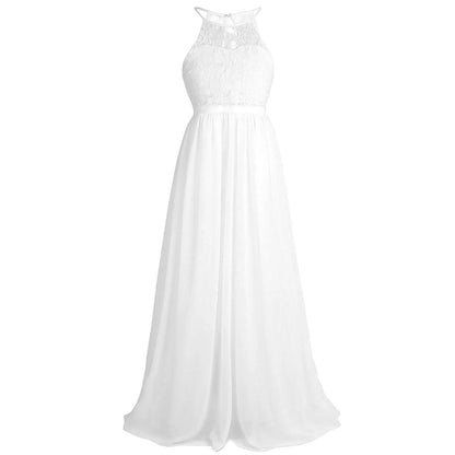 Sommer Mode Blume Mädchen Kleid Hochzeit Geburtstag Party Kinder Lange Kleid Vestido Elegante Halter Neck Floral Spitze Prinzessin Kleid