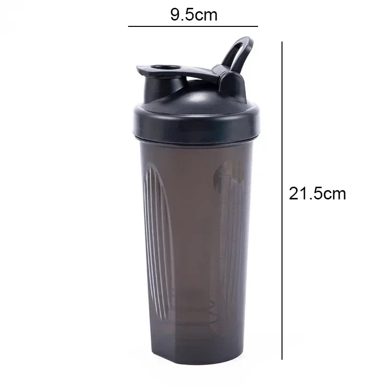 600ml Portable Protein Powder Shaker Bottle Leak Proof Water Bottle for Gym Fitness Training Sport Shaker Mixing Cup with Scale.