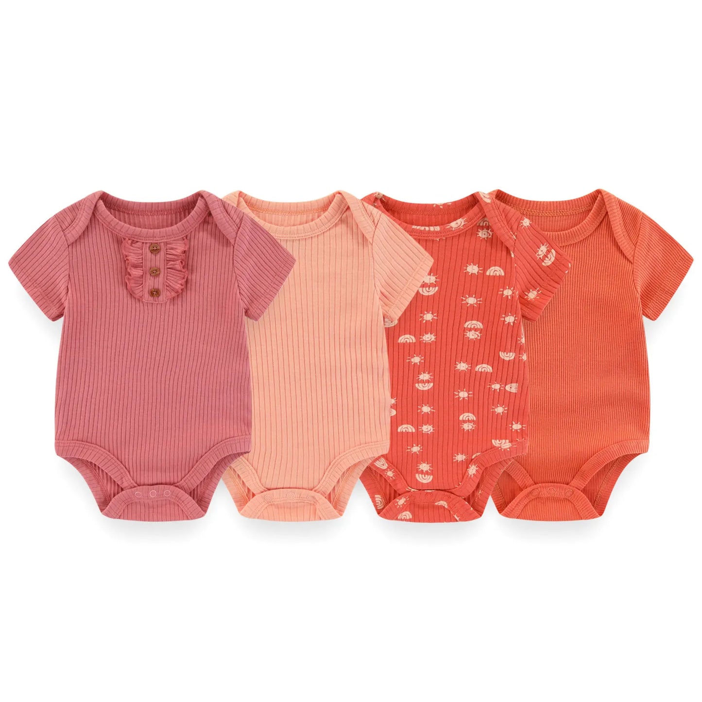 Kiddiezoom 4 Teile/los Unisex Baby Junge Mädchen Bodys Kurzarm Infant Onesies Erste Weihnachten Baby Kleidung