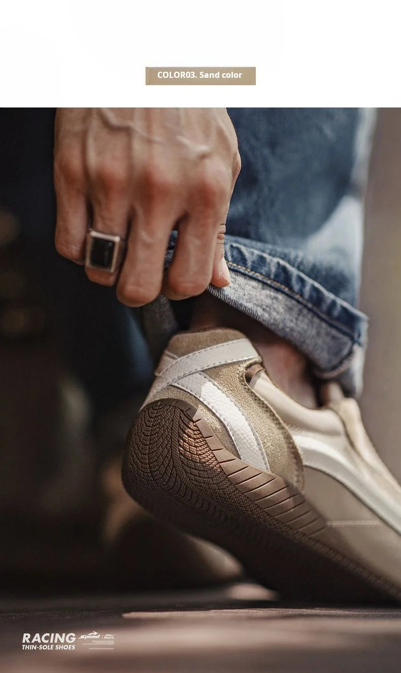 Maden Unisex Summer Vintage Patchwork Racing Shoes Breathable German Trainers Sneakers Thin Sole Casual Lace-Up Sporty Shoes.