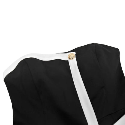 Elegant Sleeveless Wrap Chest Women's Button Strapless Irregular Jumpsuits 2025 One PieceWide Leg Outfits Night Club Streetwear