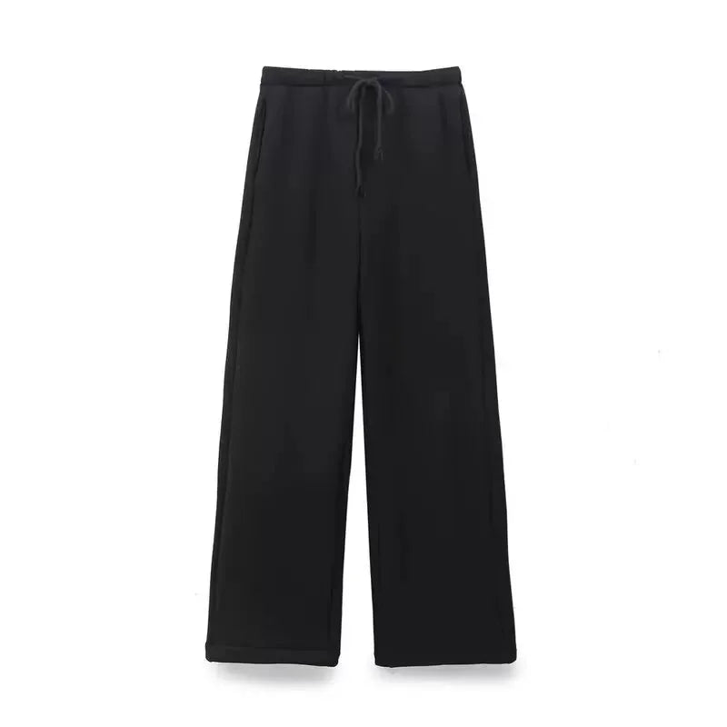 ETJ 2025 Fall/Winter new  women's casual sports oversized zipper hoodie wide leg mop sweatpants set 4174842.