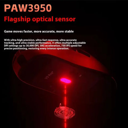 New Aula V9 Ultra Wireless E-sports Gaming Mouse Double 8k 3mode PAW 3950 8k 55g Lightweight Ergonomic Mouse Custom PC Accessory.