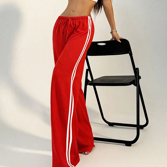 Neue Vielseitige frauen Hosen Sommer Streetwear Grundlegende Gerade Lose Beiläufige Dünne Hosen Dame Solide Einfache Mode Gestreiften Hosen