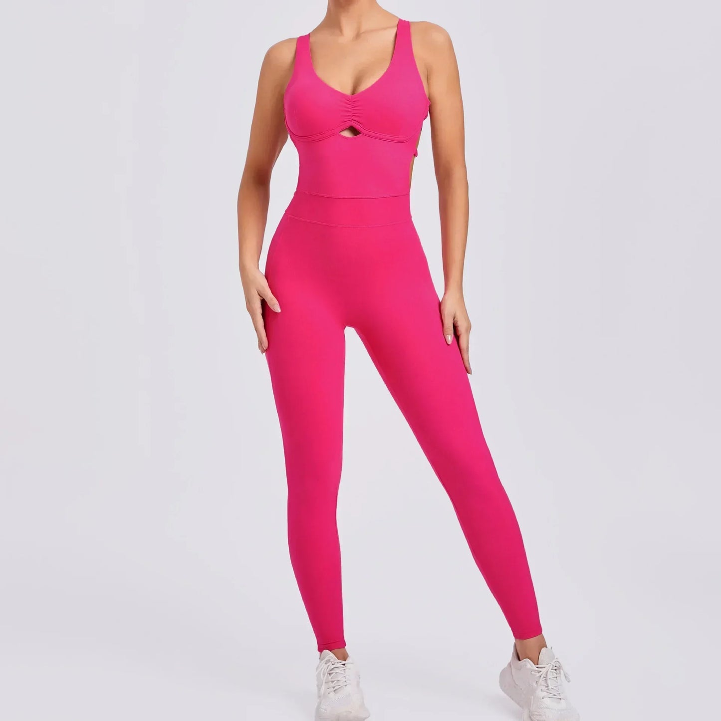 Seamless Yoga Jumpsuits Sports Fitness Peach Hip Raise Cross Beauty Back Dance Belly Contracting One-piece Tracksuits for Women