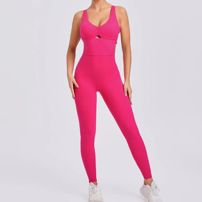 Seamless Yoga Jumpsuits Sports Fitness Peach Hip Raise Cross Beauty Back Dance Belly Contracting One-piece Tracksuits for Women