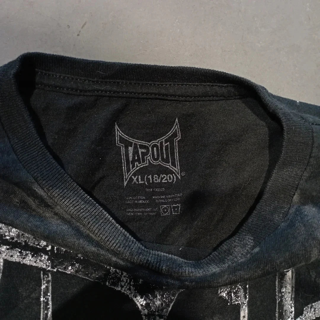 Y2K Oversized Long Sleeve Tapout T-Shirt Hip Hop Gothic Streetwear Unisex Couple Tee Summer Casual Fashion Round Neck Loose Fit.