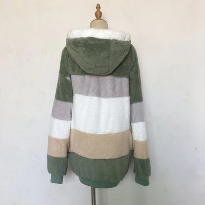 Übergroße Jacke für Frauen 2023 Neue Herbst Winter Warme Plüsch Tasche Mit Kapuze Streetwear Lose Dame Oberbekleidung Mantel Roupas Feminina