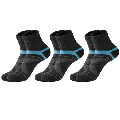 3 Pairs Men's Socks Hiking Black Sports Basketball Socks Casual Soft Running Summer Absorb Sweat Breathable Male Sokken Gifts.
