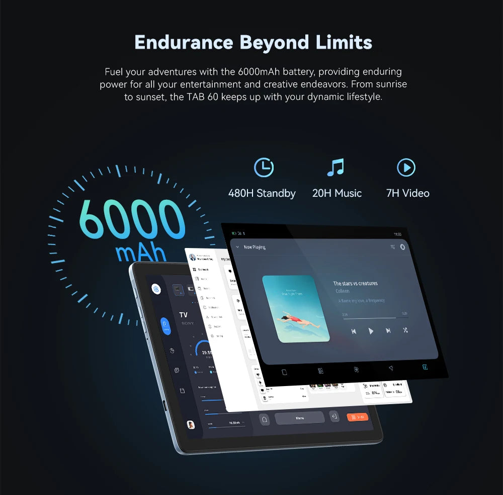Cubot TAB 60, 2024 New Android Tablet, Octa-Core, 8GB RAM (4GB+4GB), 128GB ROM, 10.1-Inch HD+ Screen, 6000mAh, OTG, WiFi 6.