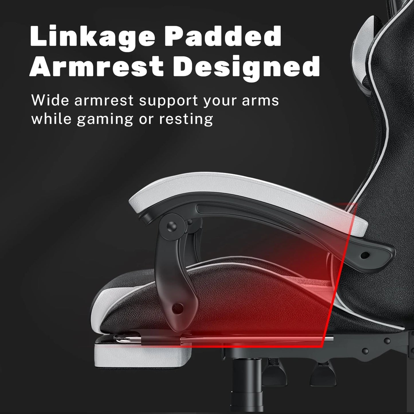 Gaming-Stuhl mit Fußstütze, ergonomischer Gaming-Stuhl mit Lendenkissen, Kopfstütze, Gaming-Stuhl, höhenverstellbarer Computerstuhl