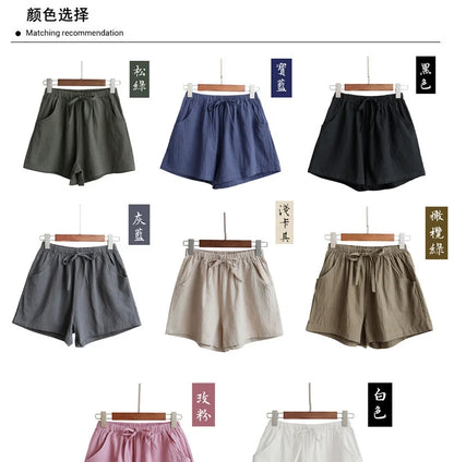 Summer Cotton Linen Shorts Women High Waist Oversize Shorts Short Pants Women Fashion Casual Sports Shorts Female S-XL.