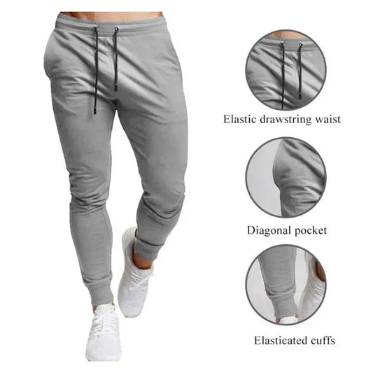 Casual Pants Men's Jogger Sweatpants Large Size Elastic Waist Sports Trousers Loose Fitness Clothes Spring Thin Section.