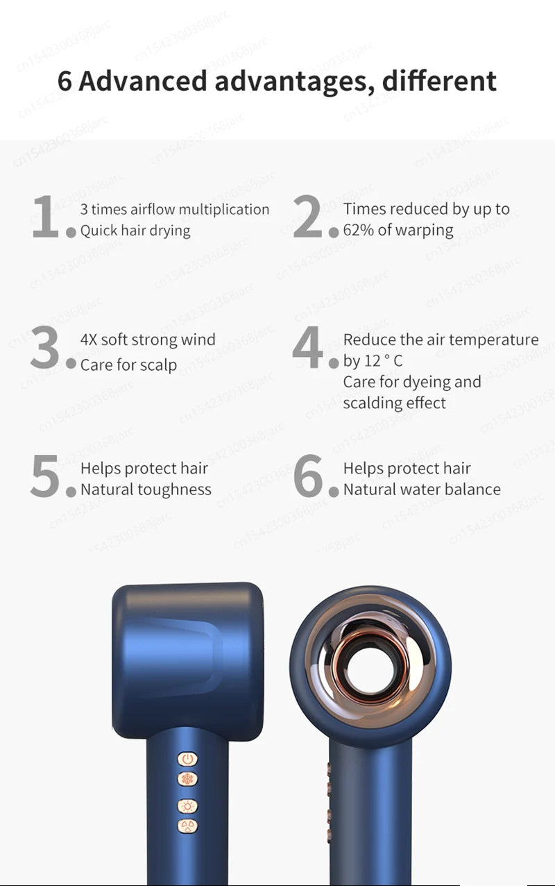 Super Hair Dryer 220V Leafless Hair dryer Personal Hair Care Styling Negative Ion Tool Constant Anion Electric Hair Dryers.