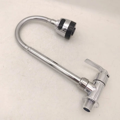 Kitchen Faucet Wall Mount 2 Function Hot and Cold Water Sink Faucet 360 Degree Rotating Sprayer Faucet Bathroom Accessory