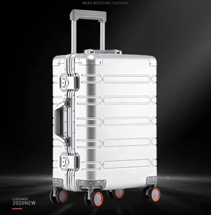 Trolley-Koffer mit großer Kapazität, Reisetasche, Reise-Koffer aus Aluminium-Magnesium-Legierung, Business-Rollgepäck.